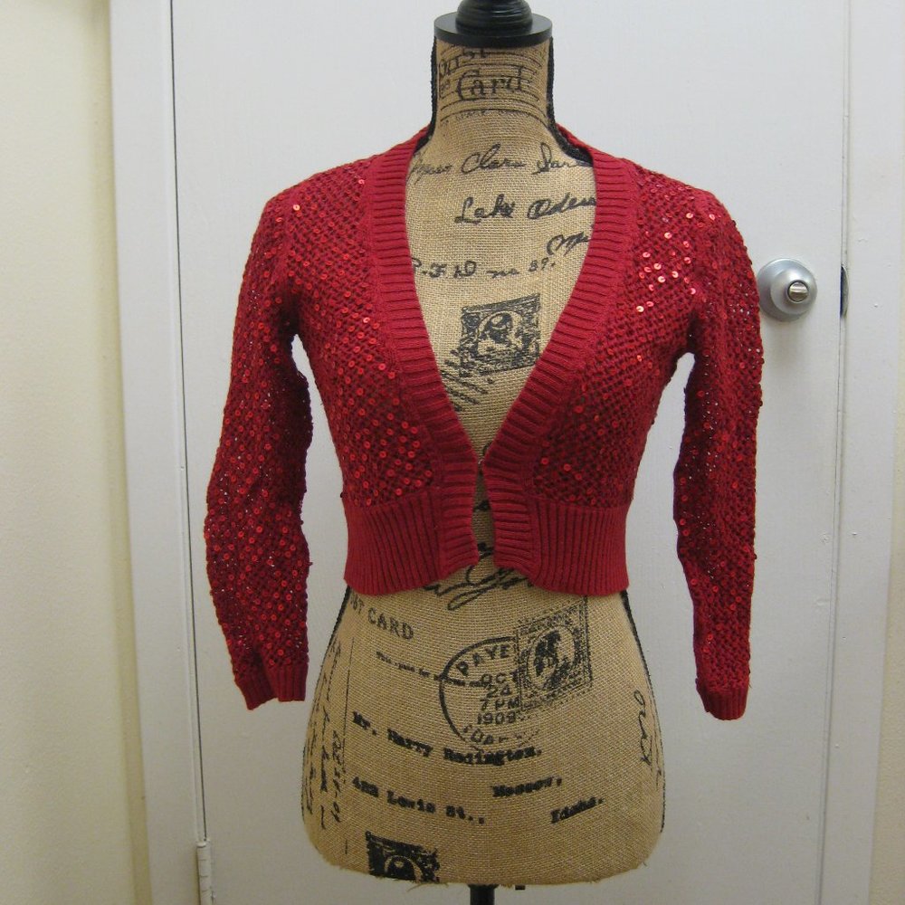 NWT It's Our Time red sweater cardigan shrug S sma